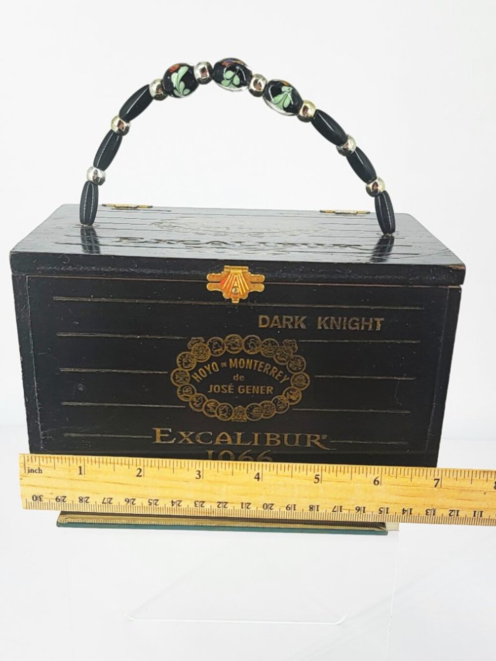 Hoyo deMonterrey de Jose Gener Excalibur 1066 Dark Knight Wood Cigar Box Purse - Picture 7 of 9